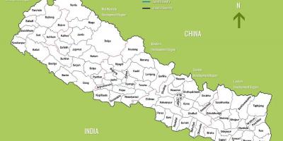 Nepál turistických atrakcí mapě
