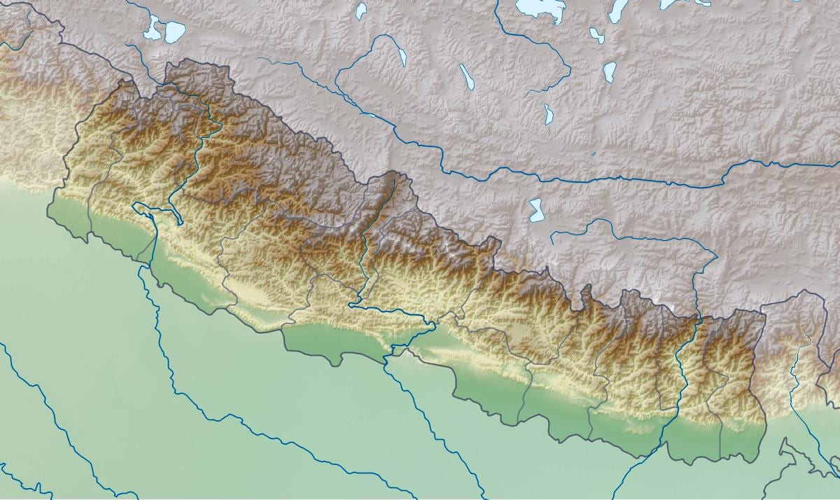nepál 3d mapa