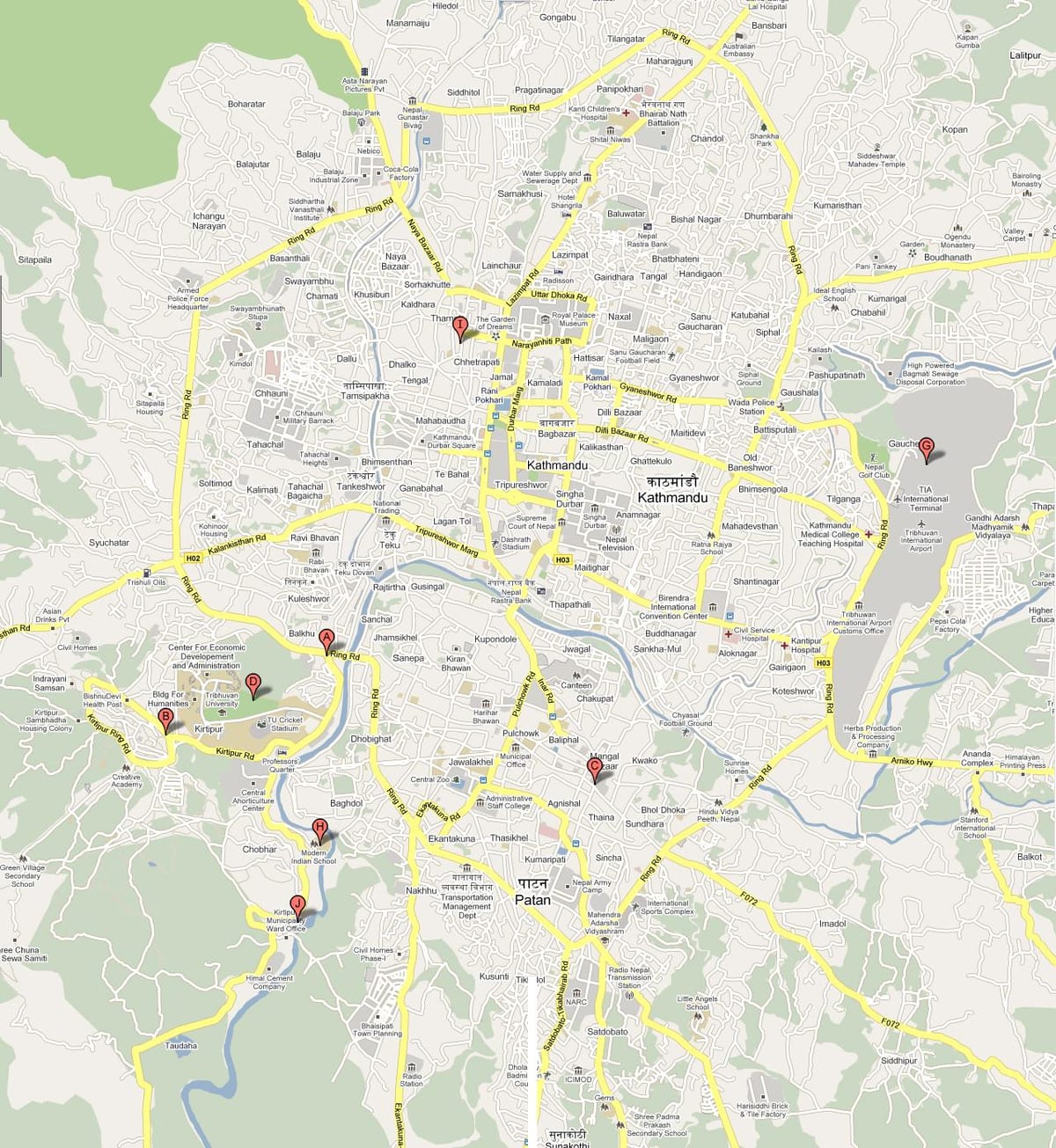 Mapa ktm nepálu